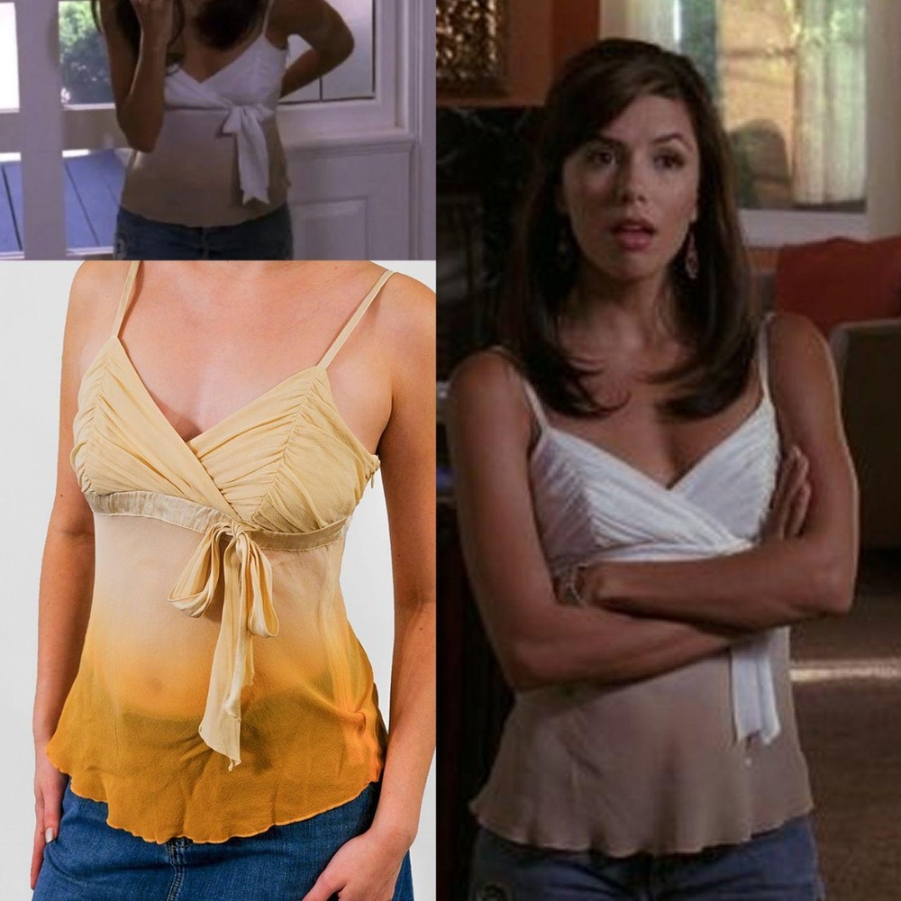 Bebe Silk Orange Cream Ombre Cami ASO Gabrielle Solis Desperate Housewives Y2K